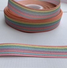 3 yards 7/8" Rainbow Striped Grosgrain Ribbon DIY Hair Bow