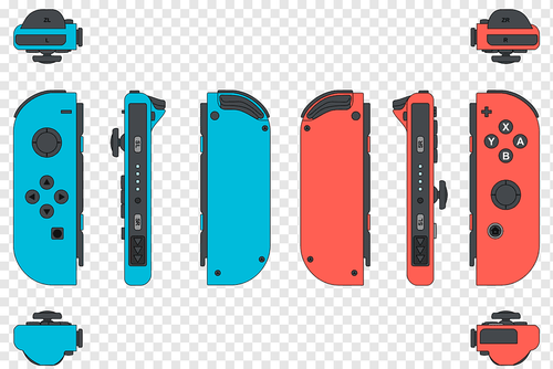 🔥 OLED Joy-Con's and Controller Grip ONLY Neon Red Blue Nintendo Switch Joycon - Picture 7 of 10