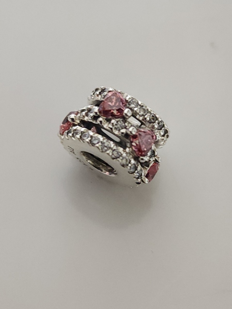AUTHENTIC PANDORA SPARKLING TRIPLE HALO HEARTS CHARM #791161C01 | eBay