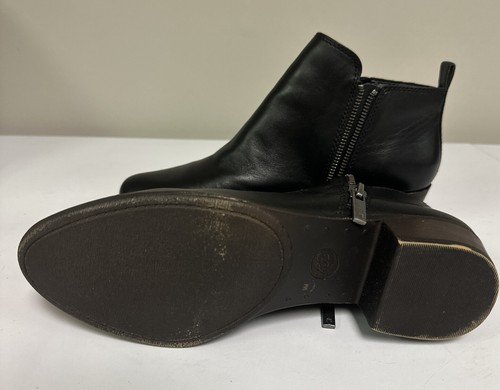 Women's Lucky Brand Basel Black Napa Leather Ankle Zip Boots Bootie 9 M - Picture 2 of 9