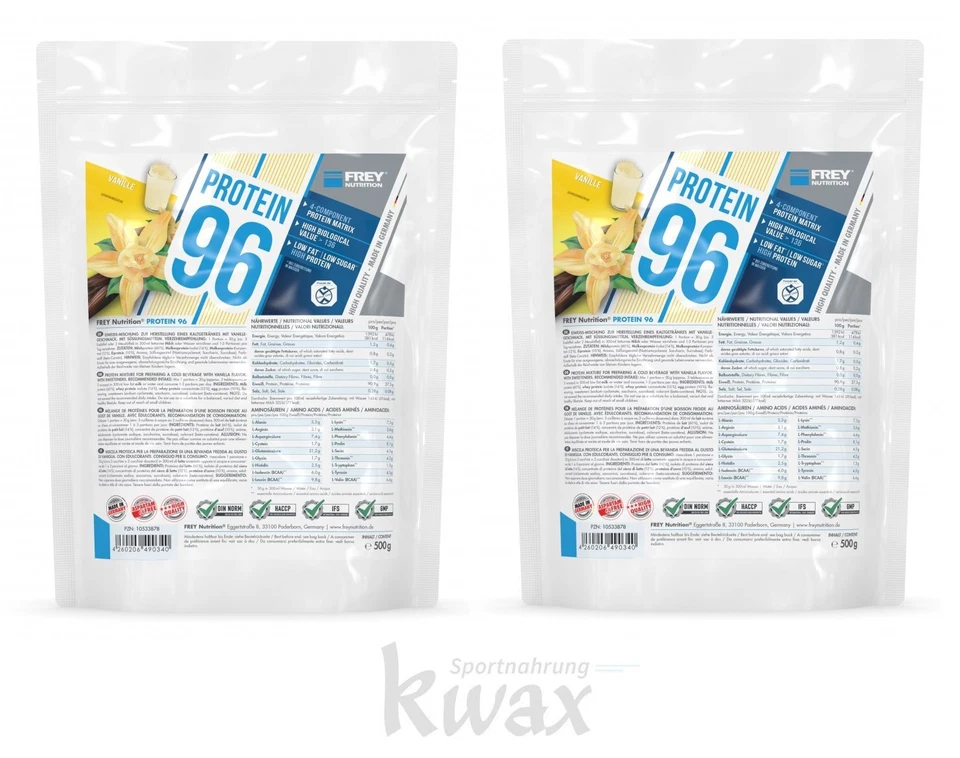 (EUR 58,91/kg) 2er-Pack - Frey Nutrition - Protein 96 - 2 x 500g Beutel