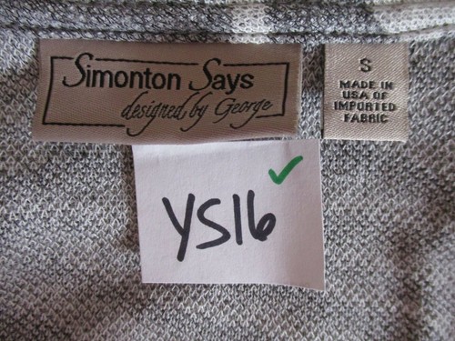 New George Simonton Cardigan Sweater Drape Front Black Small A265404 Women YS16 - Picture 3 of 6