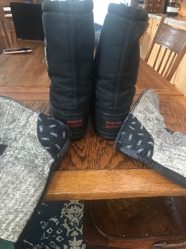 Sorel Kaufman Liners Women's Hand Crafted Canada Black Insulated Snow Boots Sz 6 - Picture 4 of 11