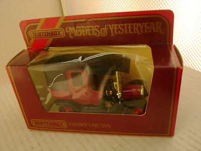 MATCHBOX LESNEY MODELS OF YESTERYEAR 1:42 SCALE Y-28 1907 UNIC TAXI NEW IN BOX