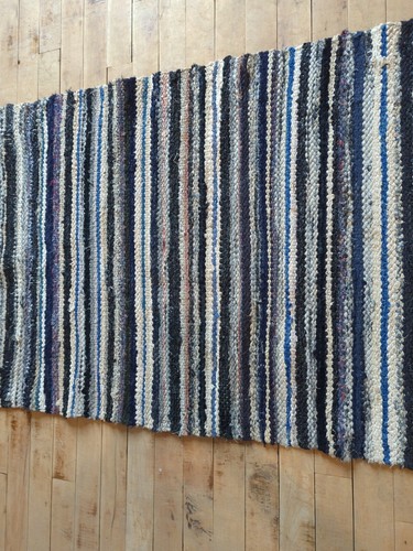 Antique Imported Swedish Hand Made Rag Rug Runner (27.5" x 150" ) As Shown - Picture 12 of 14