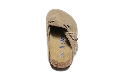 Birkenstock Boston Taupe Suede Clogs Soft Footbed Flat Casual Men's Shoes Wide - Picture 6 of 8