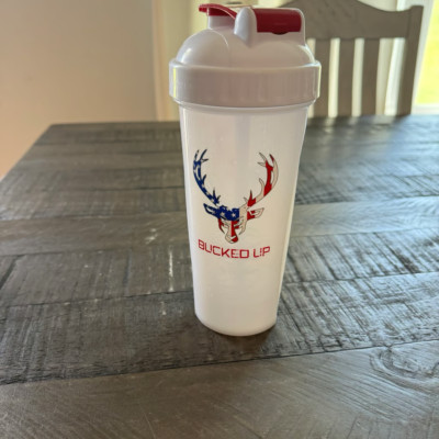 Bucked Up Shaker Bottle Deer Red, White, and Blue Flag USA Drink
