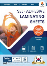 Self Stick Laminating Sheets 8.5 X 11 Inches, 4Mil, Pack of 100, No Heat, No Mac