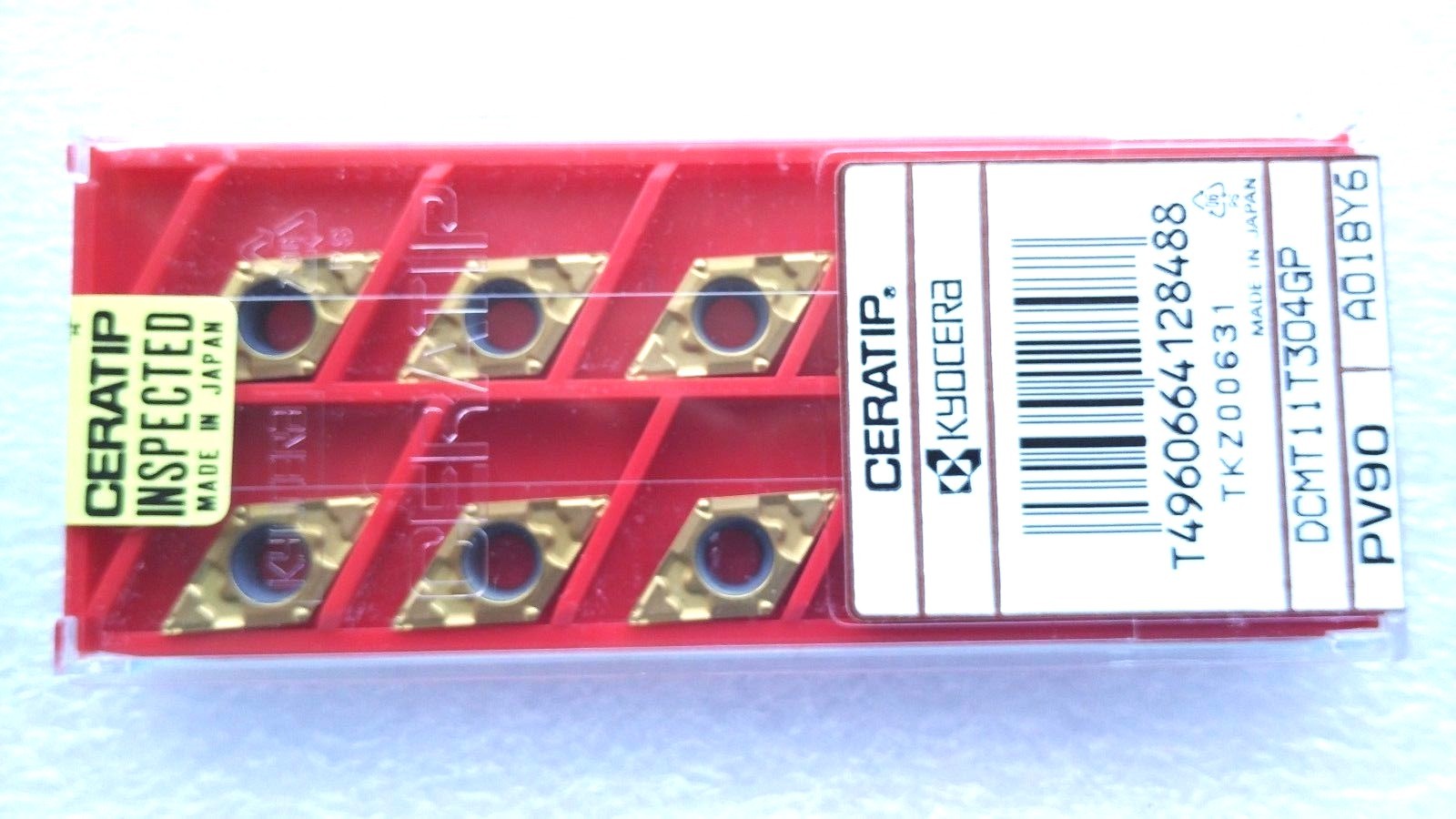 LOT OF 10 KYOCERA CERATIP DCMT11T304GP DCMT32.51GP PV90 CERMET INSERTS