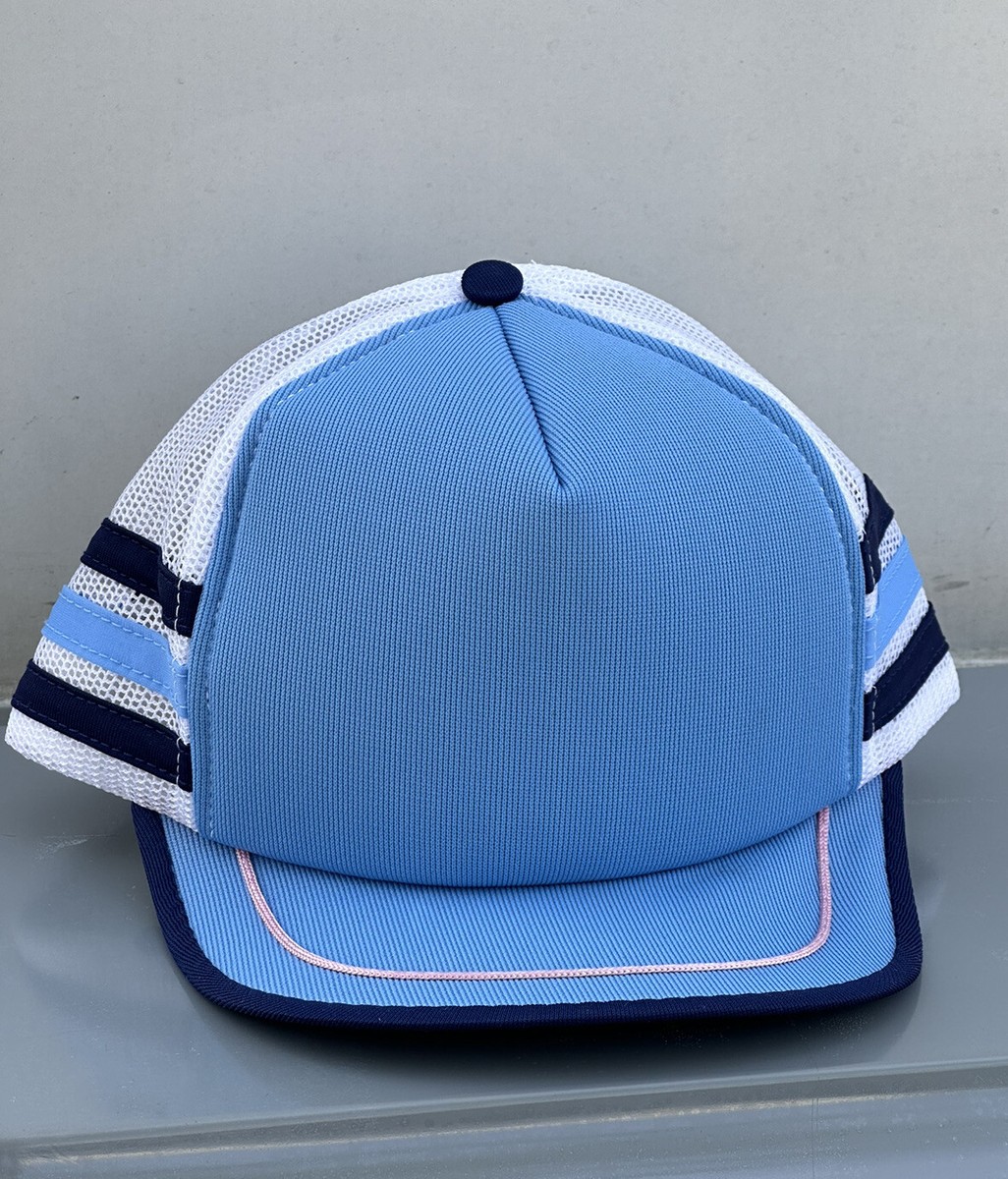 Vtg 80s 3 Three Stripe BLUE & WHITE BLANK MEN display picture 1