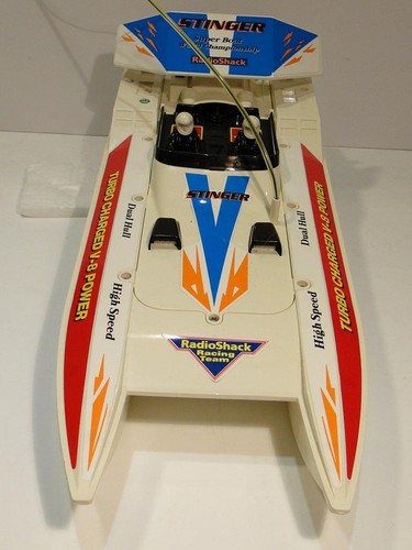 Vintage 1980s Radio Shack Stinger 60-4196 R/C Radio Control Speed Boat WORKS - Picture 9 of 12