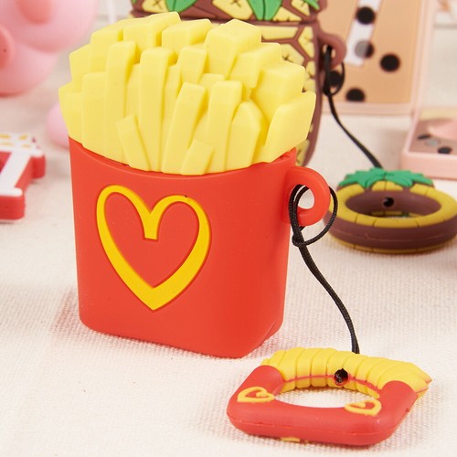 For Apple Airpods 2 & 1 Charging Case Silicone Protective Cover with Ring Fries - Bild 2 von 4