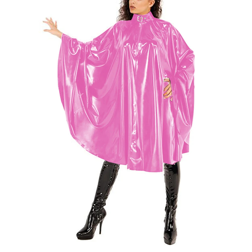 Hebilla cuello capas mangas murciélago poncho capa unisex suelto bufanda abrigo