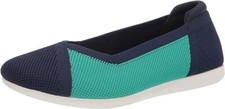 Clarks Cloudsteppers Carly Wish Women's Slip On Flats Navy Combo NEW 5.5 M
