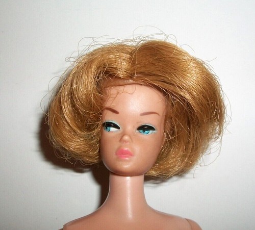 1960S VINTAGE BARBIE DOLL DARK BLONDE RARE NO BANGS AMERICAN GIRL WIG ...