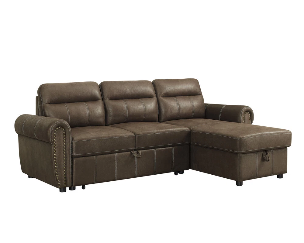 Leather sleeper sectional with chaise deals