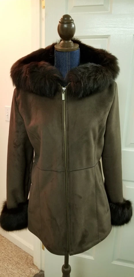 #36C, NUEVO SIN T marrón imitación piel de oveja imitación gamuza piel de zorro real apóstrofe S Foto 4 de 4