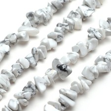 Natural White Howlite Chip Beads 32  Strand 5 8mm Jewelry Making Bulk Loose