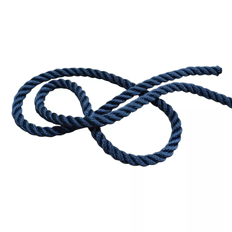 Boat Rope Polyester 3-Strand Navy Blue, Marine Rope, Mooring Rope