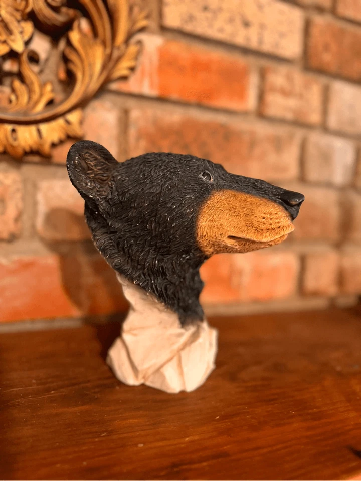 Busto estatua cabeza de oso tallada a mano Castagna 1996 hecho en Italia Foto 3 de 4