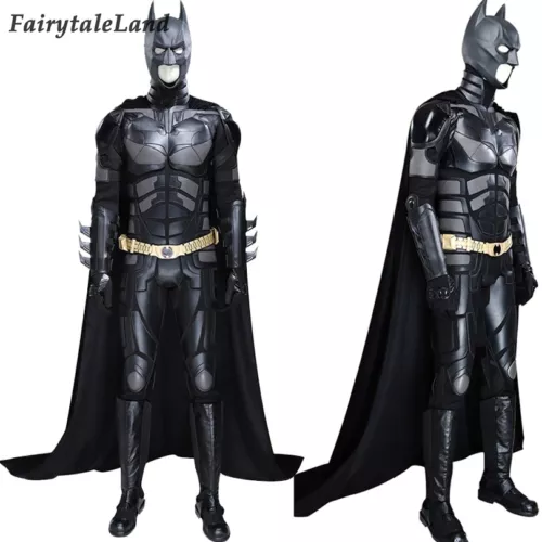 The Dark Knight Batman Bruce Wayne Jumpsuit Cosplay Costume Men Outfit Halloween
