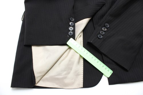 HUGO BOSS Rosselini / Movie Blazer Men's (EU) 52 Wool Blend Pinstriped Black - Picture 10 of 12
