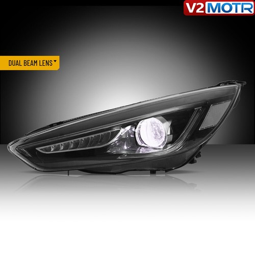 LED Headlights Assembly For 2015-2018 Ford Focus DRL Indicators Front Lamps Pair - Picture 9 of 21