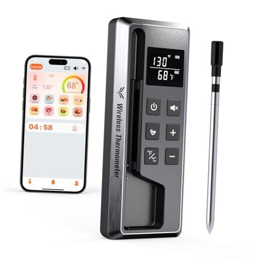Meat Thermometer Digital Wireless, 800FT Long Range Bluetooth Cooking Silver-image