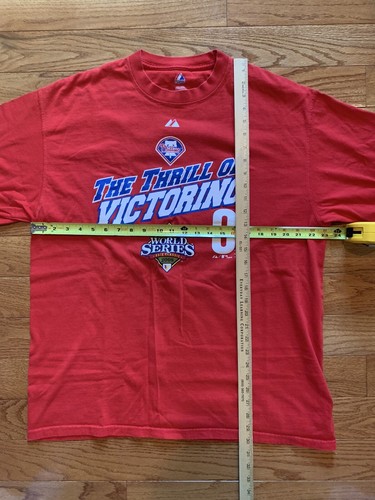 SHANE VICTORINO PHILADELPHIA PHILLIES 2008 WORLD SERIES MAJESTIC SHIRT ADULT L - Picture 5 of 5