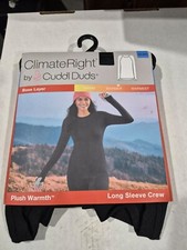Climate Right Cuddl Duds Women's Plush Warmth Long Sleeve Crew Size XXL Black