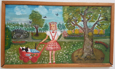 Nr.: 212 Ölgemälde Kunstwerk mit Rahmen Bild Oil Painting Kind Porträt Mädchen