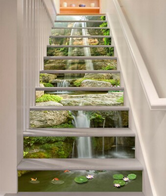3D Big Stone ZHU300 Stair Risers Decoration Photo Mural Vinyl Wallpaper Zoe