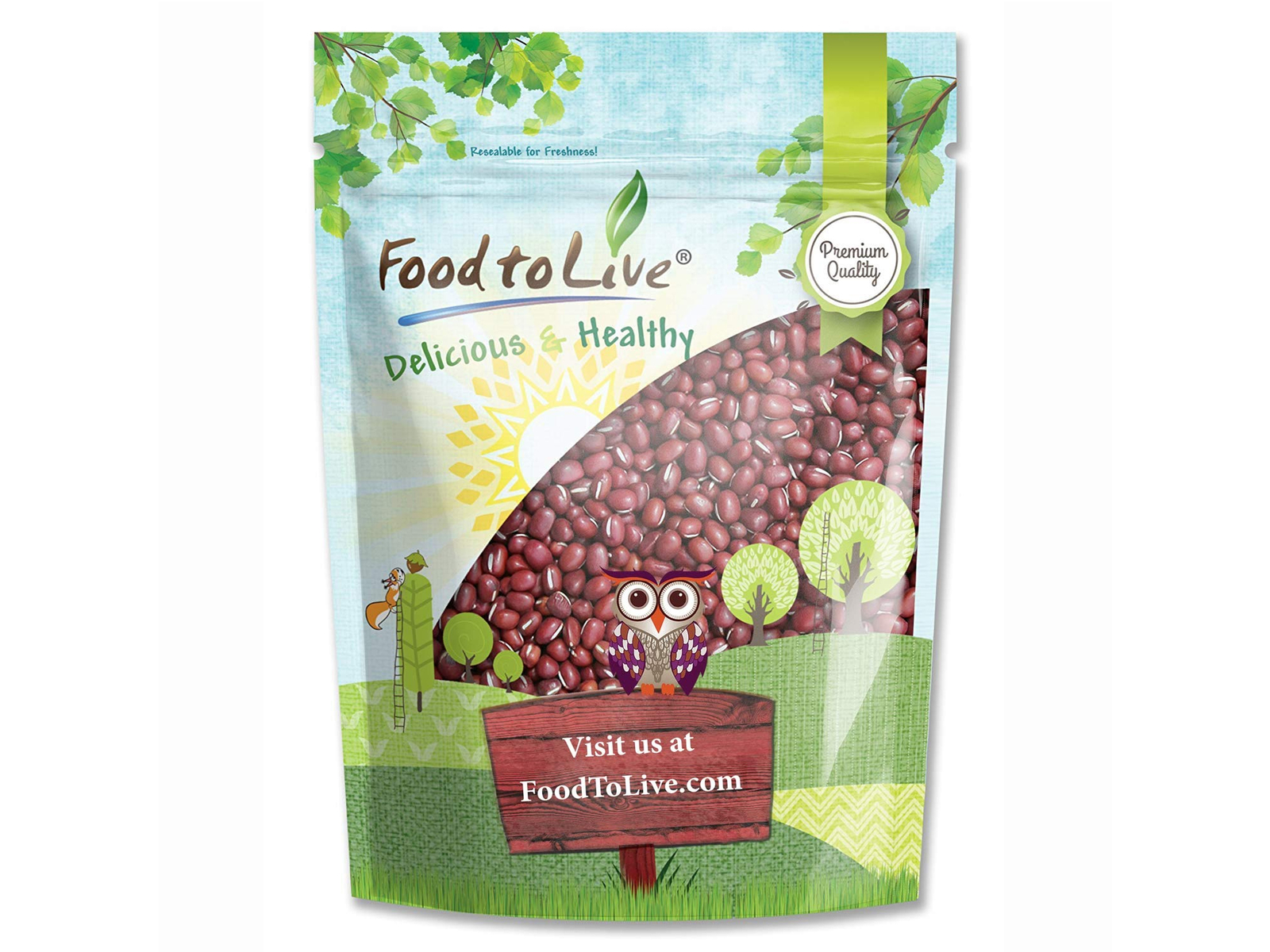 Frijoles Adzuki - germinables, kosher, crudos, veganos - de Food to Live