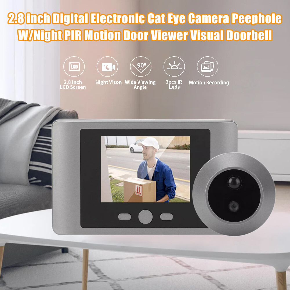 Digital Door Viewer LCD Night PIR Motion Front Door Peephole