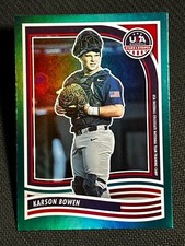 2024 Panini USA Stars & Stripes GREEN FOIL REFRACTOR Karson Bowen, item 1