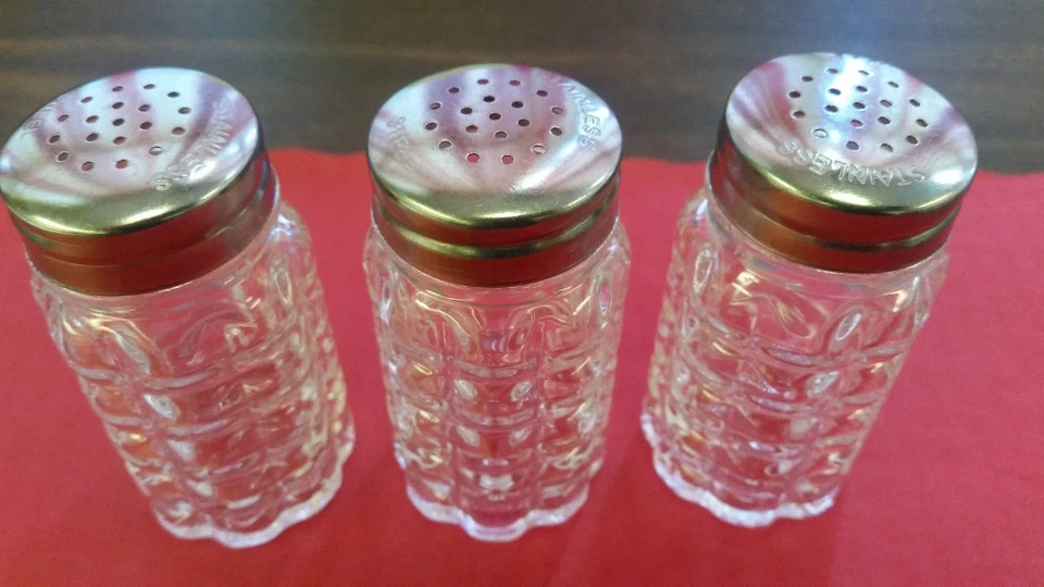 AGITADORES DE VIDRIO DE SAL Y PIMIENTA BURBUJA DE 1,5 OZ CON S/S REDONDOS SUPERIOR ELIGE: 1, 2, 3, 6 Foto 2 de 4