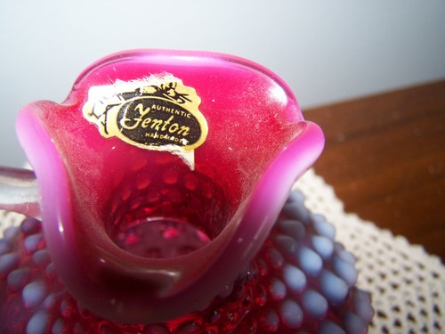 VIntage Fenton Cranberry Opalescent Cruet - no Stopper - Picture 6 of 15