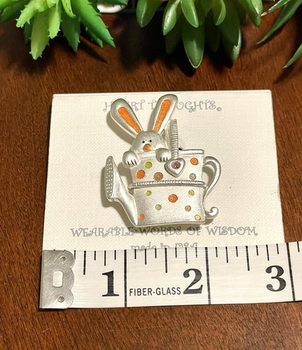 AJMC Brosche Osterhase in Gießkanne silberfarben - Bild 4 von 4