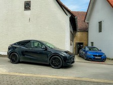 Alufelgen MSW 50 4 Felgen Tesla AWD Model Y  9,5 + 10,5x21 Schwarz Glanz Neu !