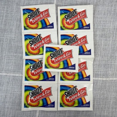 2005 Vintage Shout Wipes Instant Stain Remover Wipes 9 Wipes - Open Box