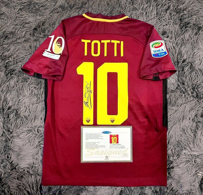 JSVWORLDPREMIUM TOTTI サイン入りユニフォーム Francesco Totti SIGNED Roma Final Jersey/Shirt - COA - 2017 Retro