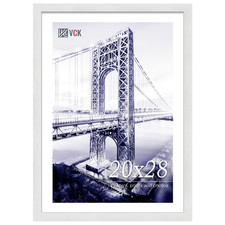 VCK 20x28 White Textured Solid Wood Picture Frame Wall Display