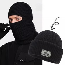 2 in 1 Balaclava Beanie Hat Scarf Mask Set Knit Winter Warm Snowcap