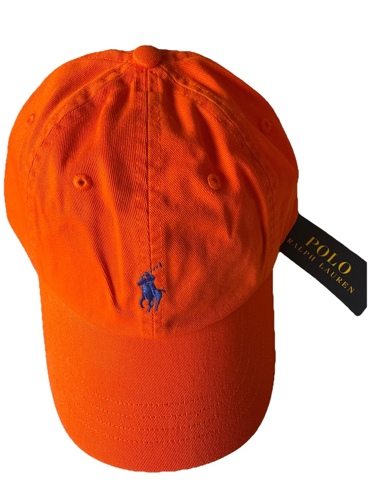 NWT POLO RALPH LAUREN VINTAGE BLUE PONY M CLASSICS ORANGE HAT NWT