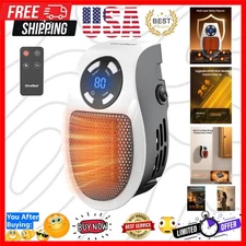 Programmable Space Heater with LED Display, Remote Wall Outlet Electric Heate...