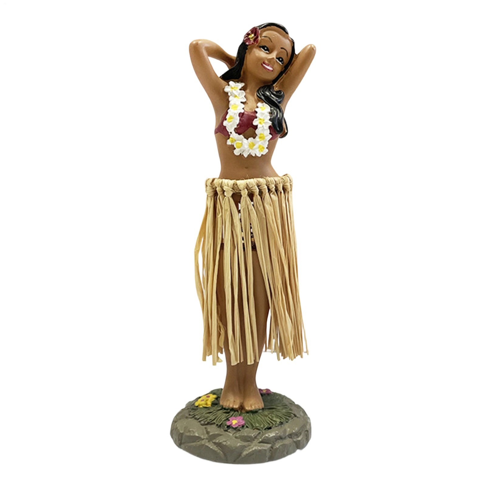 Hawaiian Dancer Car Dashboard Doll, Hawaii Hula Girl Posing Doll Dashboard Decor