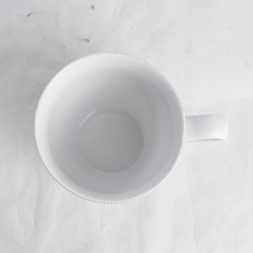 Crate and Barrel Thin Black Stripe Trim White Coffee Mug Tea Cup Sri Lanka EUC - Picture 6 of 7