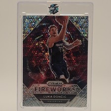 Panini 2020-21 Prizm Fireworks Luka Dončić #14 Mavericks Basketball Card