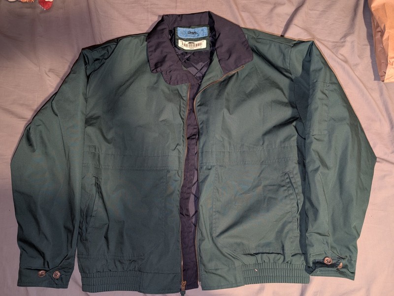 Cintas Men’s L Emerald Green/Navy Quilted Lined Work Jacket Construction F8A230
