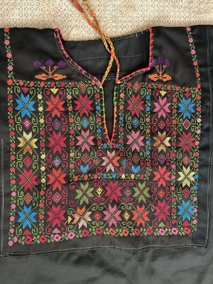 Antique Heritage Palestinian Thobe  Hand-Embroidered Arabic Dress | eBay